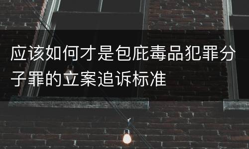 应该如何才是包庇毒品犯罪分子罪的立案追诉标准