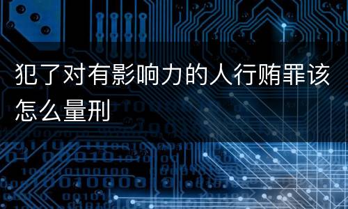 犯了对有影响力的人行贿罪该怎么量刑