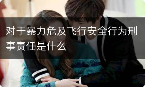 对于暴力危及飞行安全行为刑事责任是什么