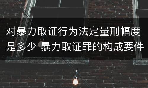对暴力取证行为法定量刑幅度是多少 暴力取证罪的构成要件