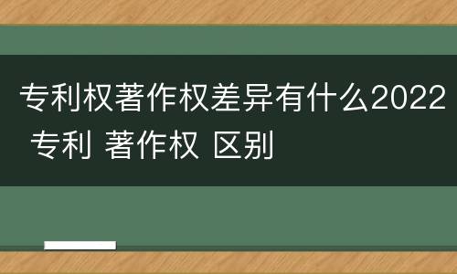 专利权著作权差异有什么2022 专利 著作权 区别