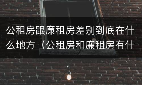 公租房跟廉租房差别到底在什么地方（公租房和廉租房有什么区别吗）