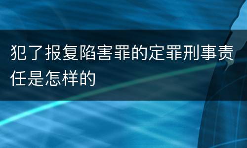 犯了报复陷害罪的定罪刑事责任是怎样的