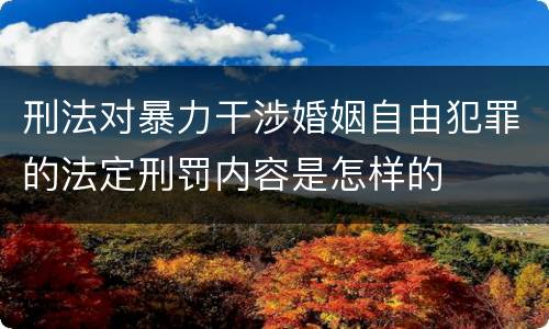 刑法对暴力干涉婚姻自由犯罪的法定刑罚内容是怎样的