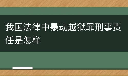 我国法律中暴动越狱罪刑事责任是怎样