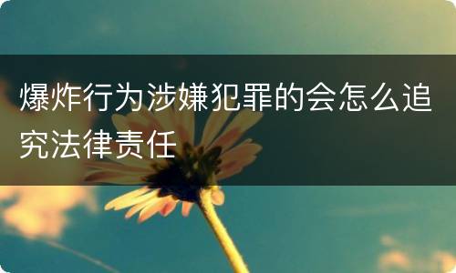 爆炸行为涉嫌犯罪的会怎么追究法律责任