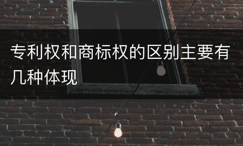 专利权和商标权的区别主要有几种体现