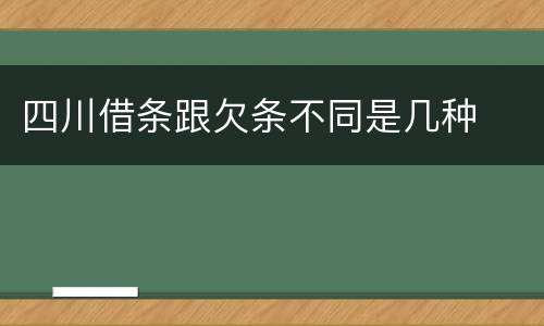 四川借条跟欠条不同是几种