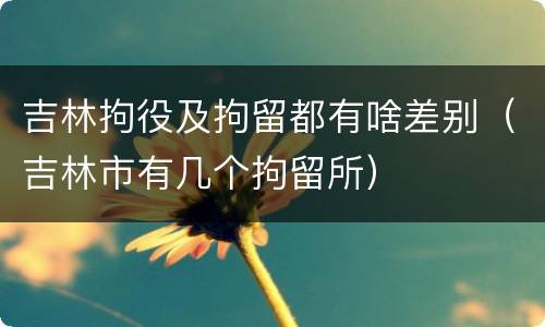 吉林拘役及拘留都有啥差别（吉林市有几个拘留所）