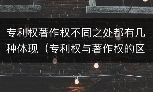 专利权著作权不同之处都有几种体现（专利权与著作权的区别与联系）