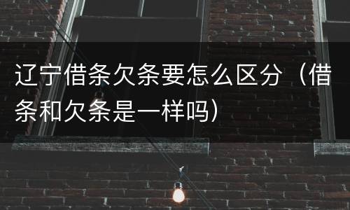 辽宁借条欠条要怎么区分（借条和欠条是一样吗）