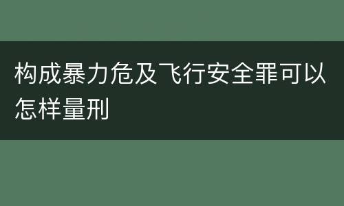 构成暴力危及飞行安全罪可以怎样量刑