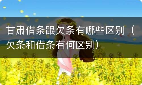 甘肃借条跟欠条有哪些区别（欠条和借条有何区别）