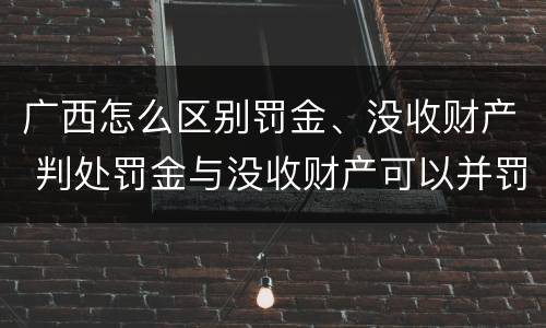 广西怎么区别罚金、没收财产 判处罚金与没收财产可以并罚吗