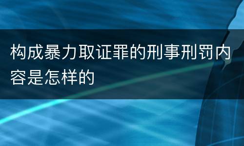 构成暴力取证罪的刑事刑罚内容是怎样的