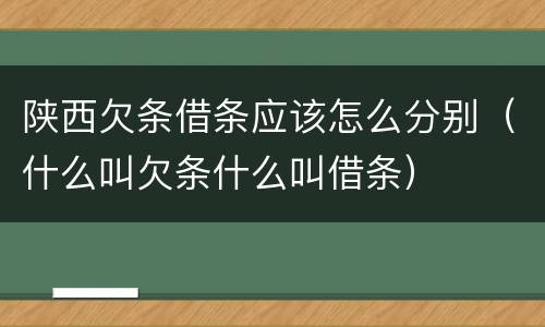 陕西欠条借条应该怎么分别（什么叫欠条什么叫借条）