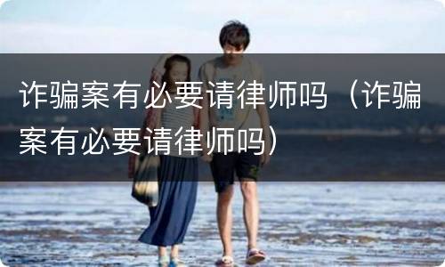 诈骗案有必要请律师吗（诈骗案有必要请律师吗）