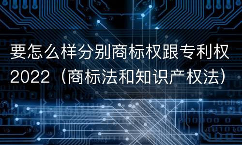 要怎么样分别商标权跟专利权2022（商标法和知识产权法）