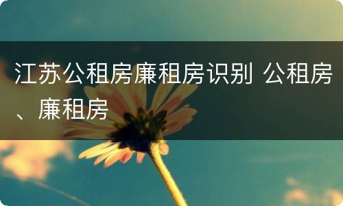 江苏公租房廉租房识别 公租房、廉租房