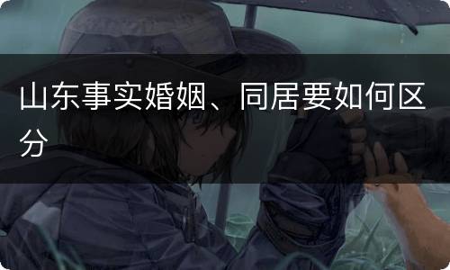 山东事实婚姻、同居要如何区分