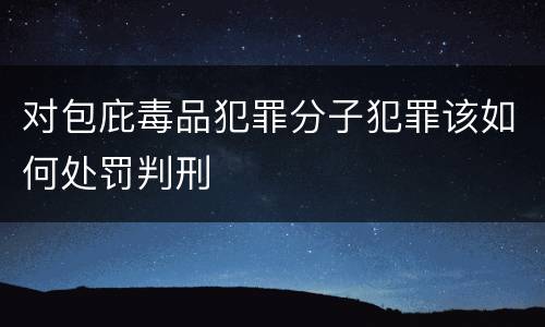 对包庇毒品犯罪分子犯罪该如何处罚判刑