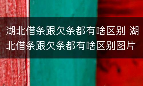 湖北借条跟欠条都有啥区别 湖北借条跟欠条都有啥区别图片