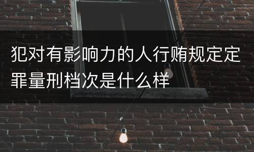 犯对有影响力的人行贿规定定罪量刑档次是什么样