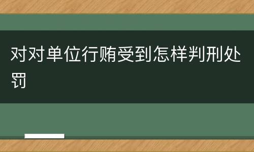 对对单位行贿受到怎样判刑处罚