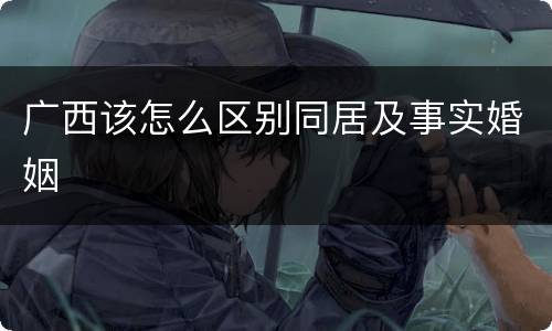 广西该怎么区别同居及事实婚姻