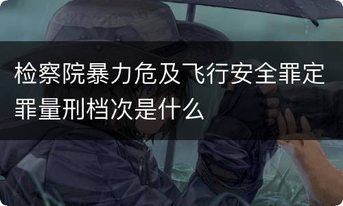 检察院暴力危及飞行安全罪定罪量刑档次是什么