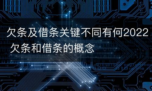 欠条及借条关键不同有何2022 欠条和借条的概念