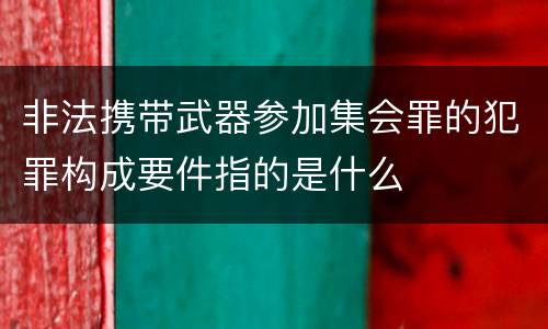 非法携带武器参加集会罪的犯罪构成要件指的是什么