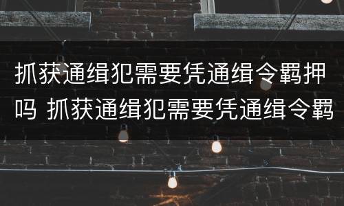 抓获通缉犯需要凭通缉令羁押吗 抓获通缉犯需要凭通缉令羁押吗为什么
