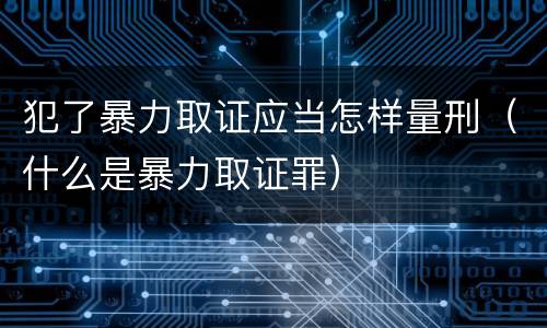 犯了暴力取证应当怎样量刑（什么是暴力取证罪）