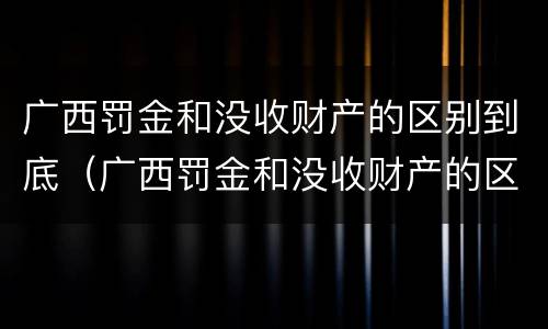 广西罚金和没收财产的区别到底（广西罚金和没收财产的区别到底在哪里）