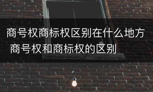 商号权商标权区别在什么地方 商号权和商标权的区别