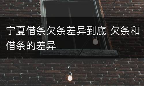 宁夏借条欠条差异到底 欠条和借条的差异