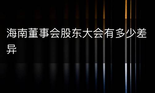 海南董事会股东大会有多少差异