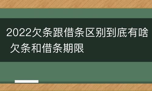 2022欠条跟借条区别到底有啥 欠条和借条期限