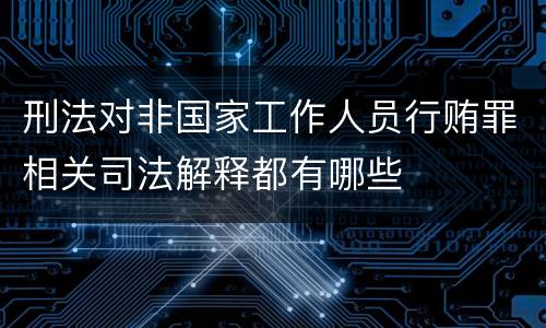 刑法对非国家工作人员行贿罪相关司法解释都有哪些