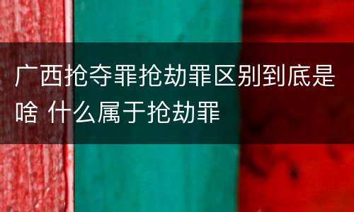 广西抢夺罪抢劫罪区别到底是啥 什么属于抢劫罪