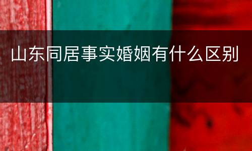 山东同居事实婚姻有什么区别