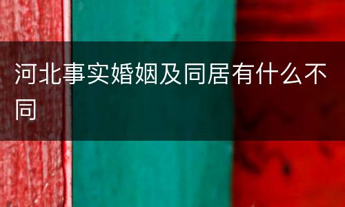 河北事实婚姻及同居有什么不同
