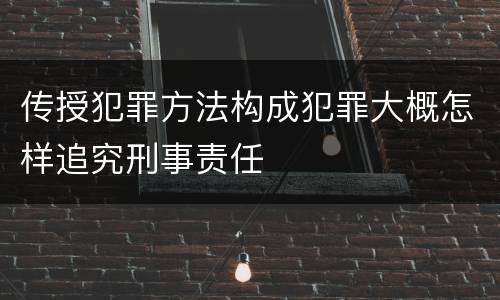 传授犯罪方法构成犯罪大概怎样追究刑事责任