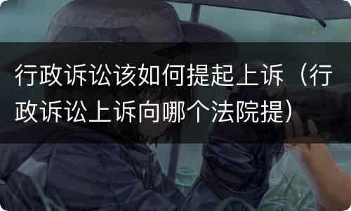 行政诉讼该如何提起上诉（行政诉讼上诉向哪个法院提）