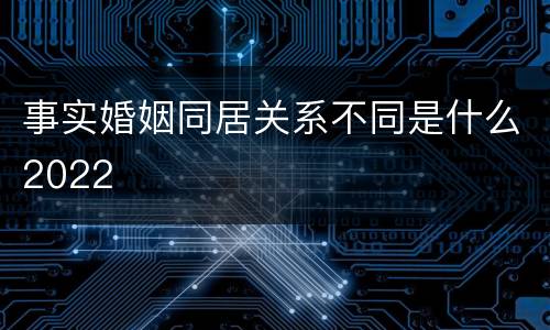 事实婚姻同居关系不同是什么2022