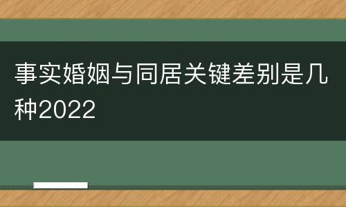 事实婚姻与同居关键差别是几种2022