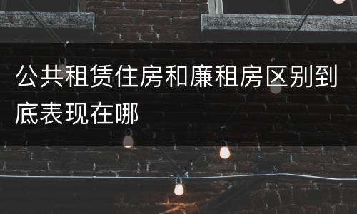 公共租赁住房和廉租房区别到底表现在哪