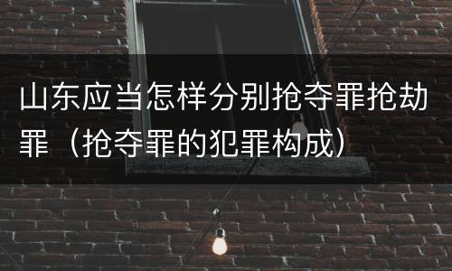 山东应当怎样分别抢夺罪抢劫罪（抢夺罪的犯罪构成）