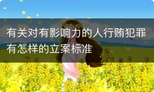 有关对有影响力的人行贿犯罪有怎样的立案标准